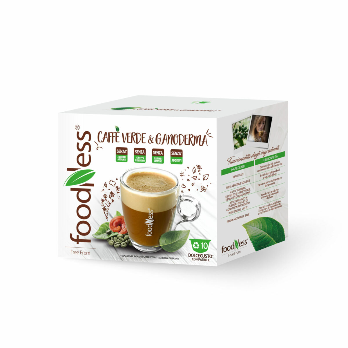 FOODNESS 10 capsule Dolce Gusto* CAFFE VERDE E GANODERMA