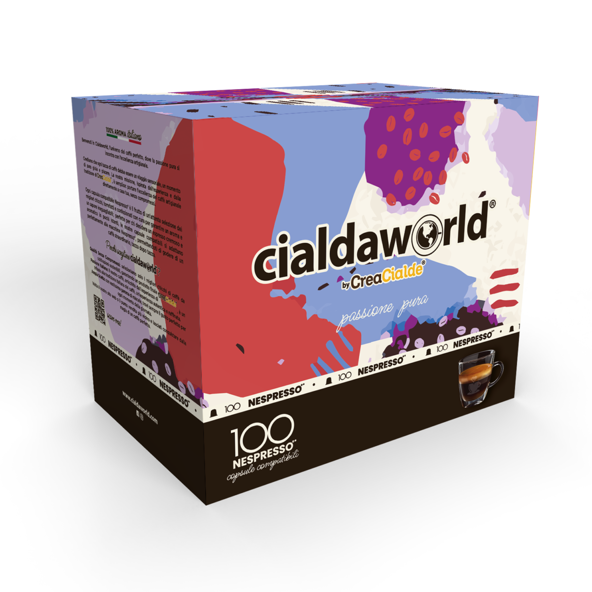 Cialda World 100 Capsule A Nespresso* Miscela Nera